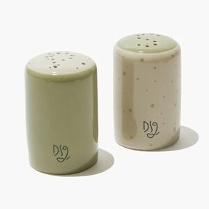 Darling Spring Green and Cream Salt and Pepper Shakers NIB